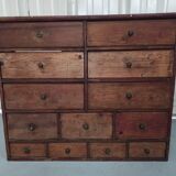 Hardware furniture wood multiple drawers old