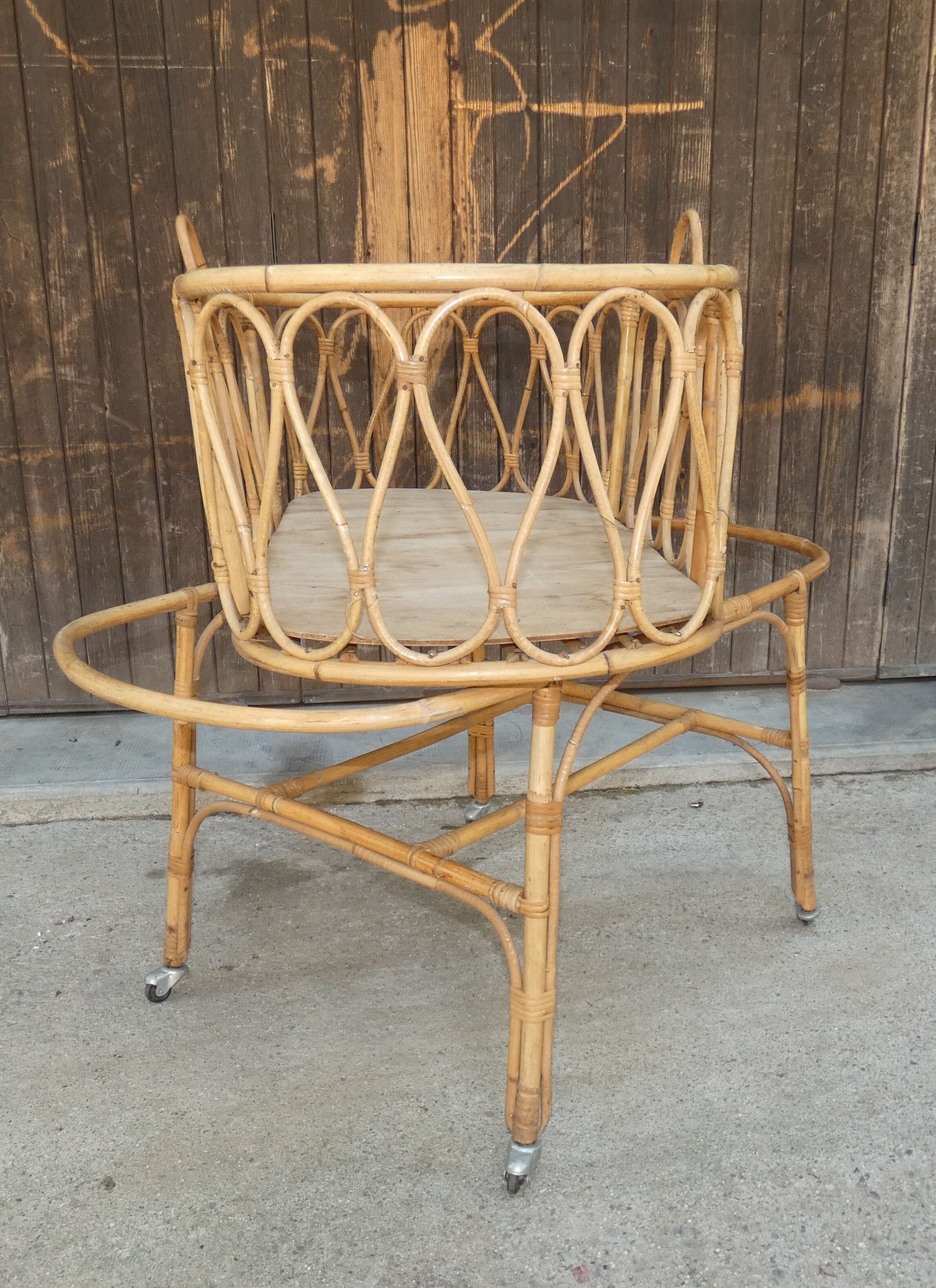 Cradle in rattan 1960
