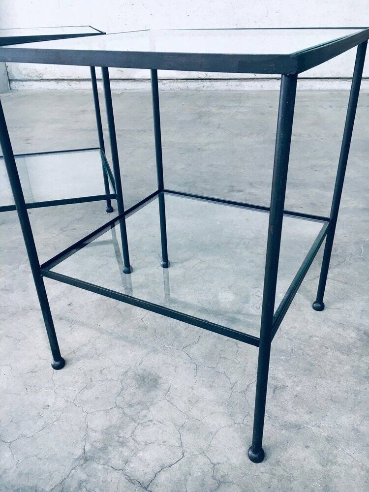 Minimalist Two-Tier Side Tables, Belgium, 1960s, Set of 2
