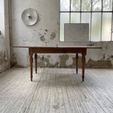 Walnut farmhouse table with swivel and extendable top
