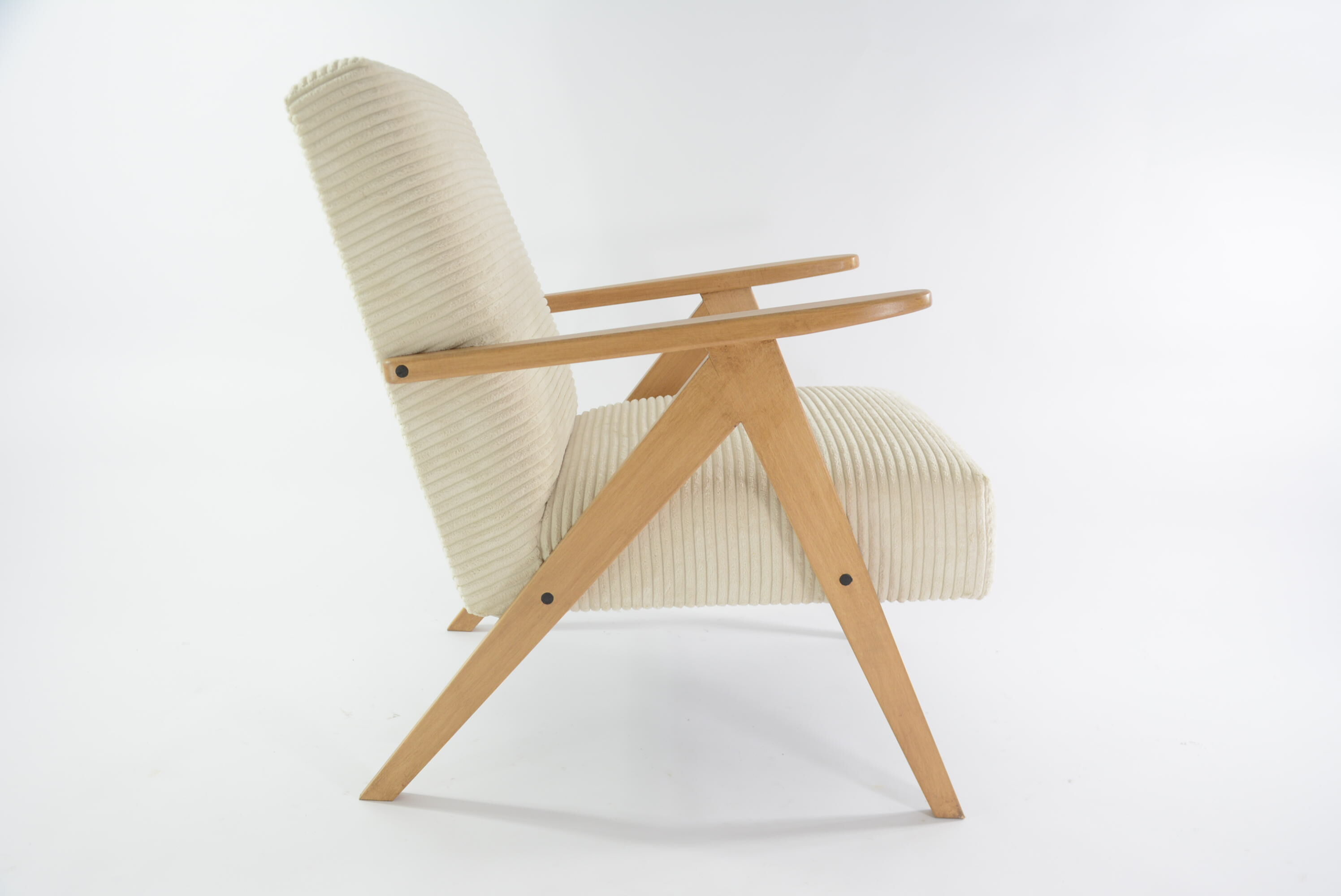 Kompas cream corduroy armchair