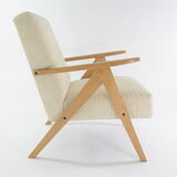 Kompas cream corduroy armchair