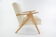 Fauteuil kompas velours côtelé crème