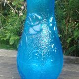 Blue glass vase from vintage Empoli glassware 70s/80s