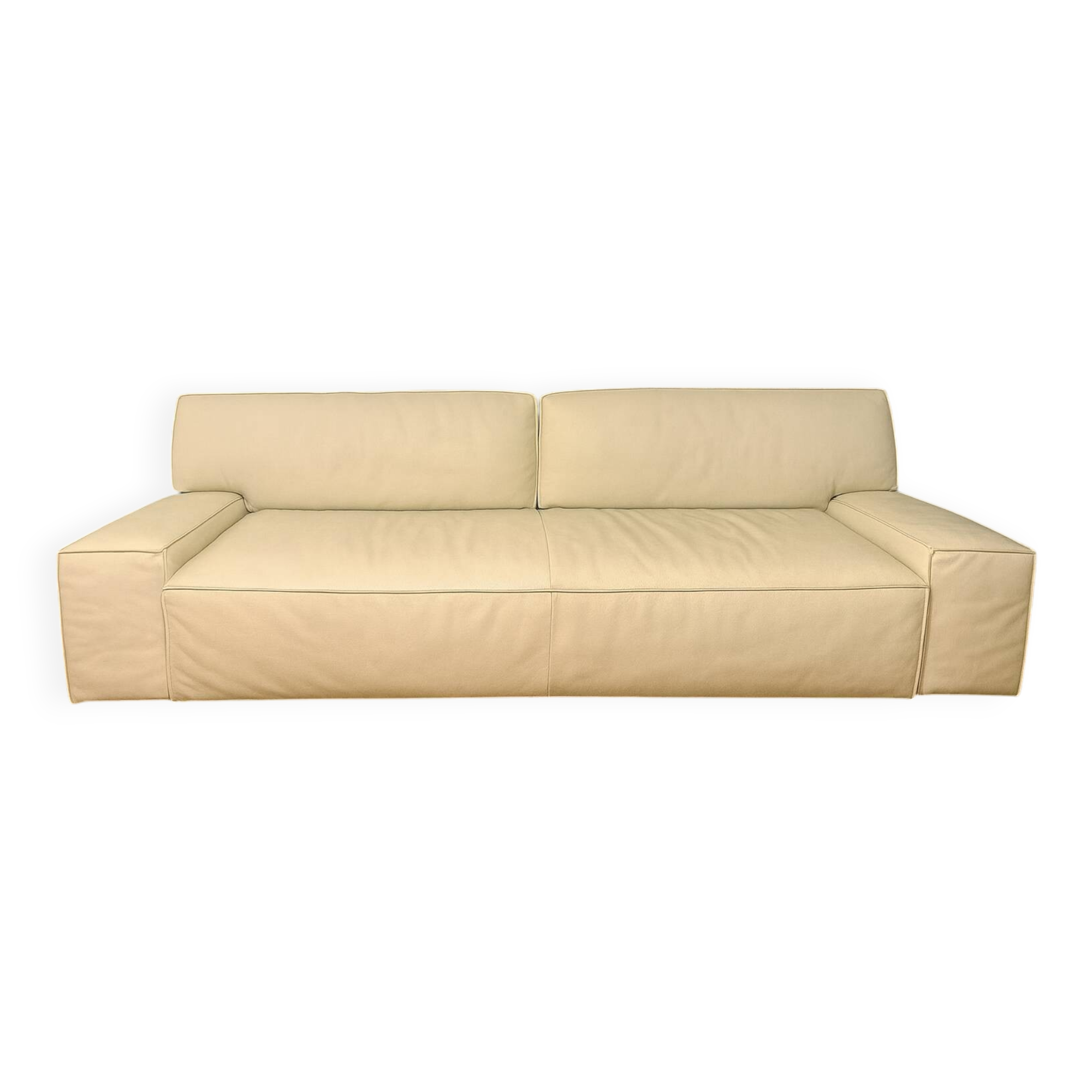 Cassina Myworld leather large model sofa and pouf