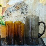 Lot de six verres en verre soufflé