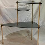 Smoked glass tripod side table, 1950