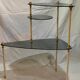Smoked glass tripod side table, 1950