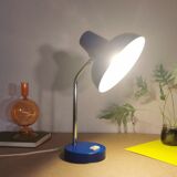 Articulated lamp royal blue and chrome, 1970