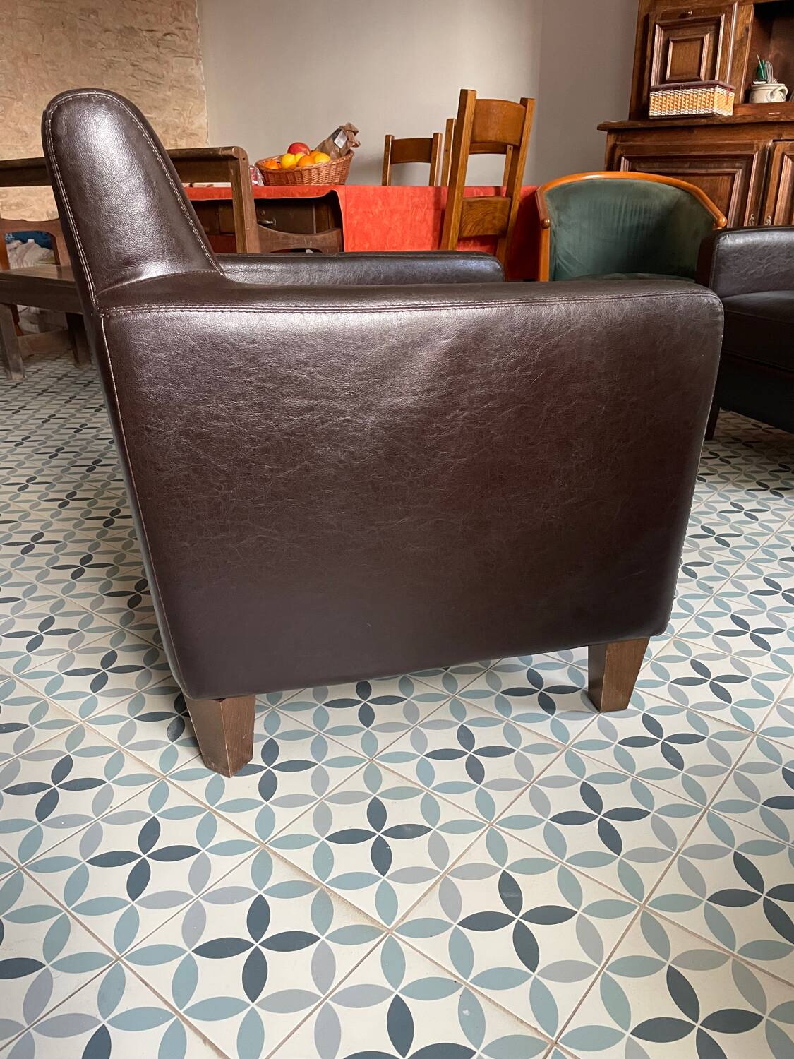 Pair of club armchairs