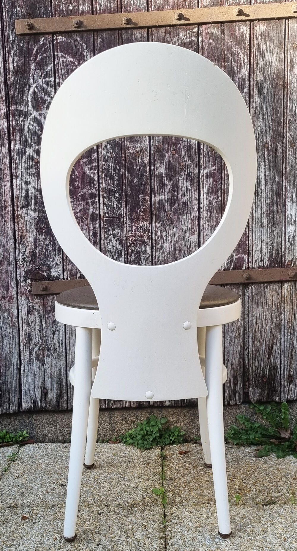Pair Baumann chairs white seagulls, vintage, 70s