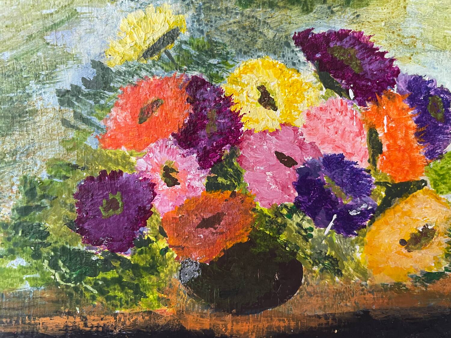 Small double-sided flower painting