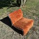 Chrome steel armchair and orange fabric by Vittorio Introini