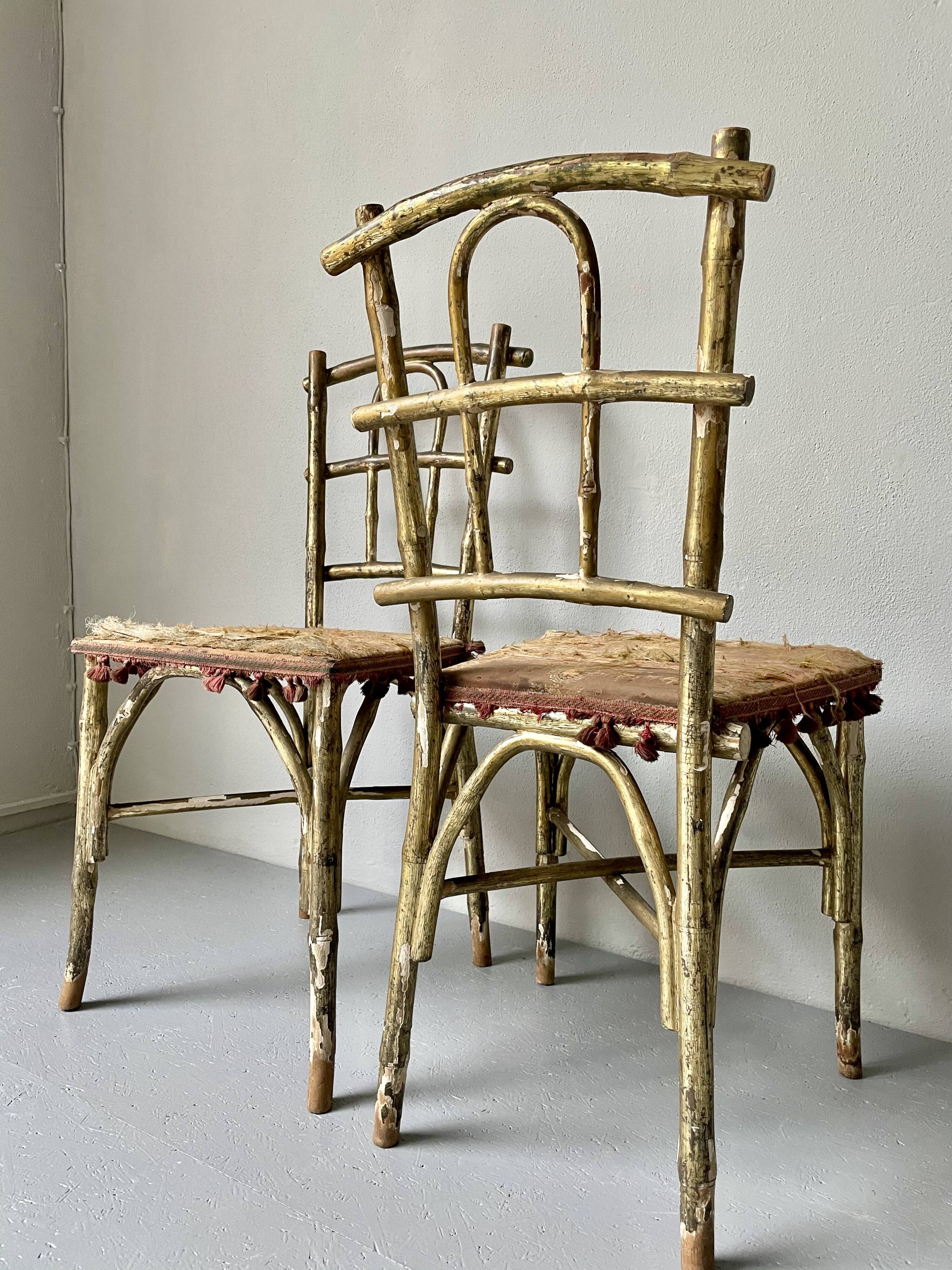 Pair of 19th century Faux Bamboo Parlor Chairs by Thonet
