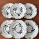 6 antique Salins plates model Regina in blue ironstone