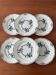 6 antique Salins plates model Regina in blue ironstone