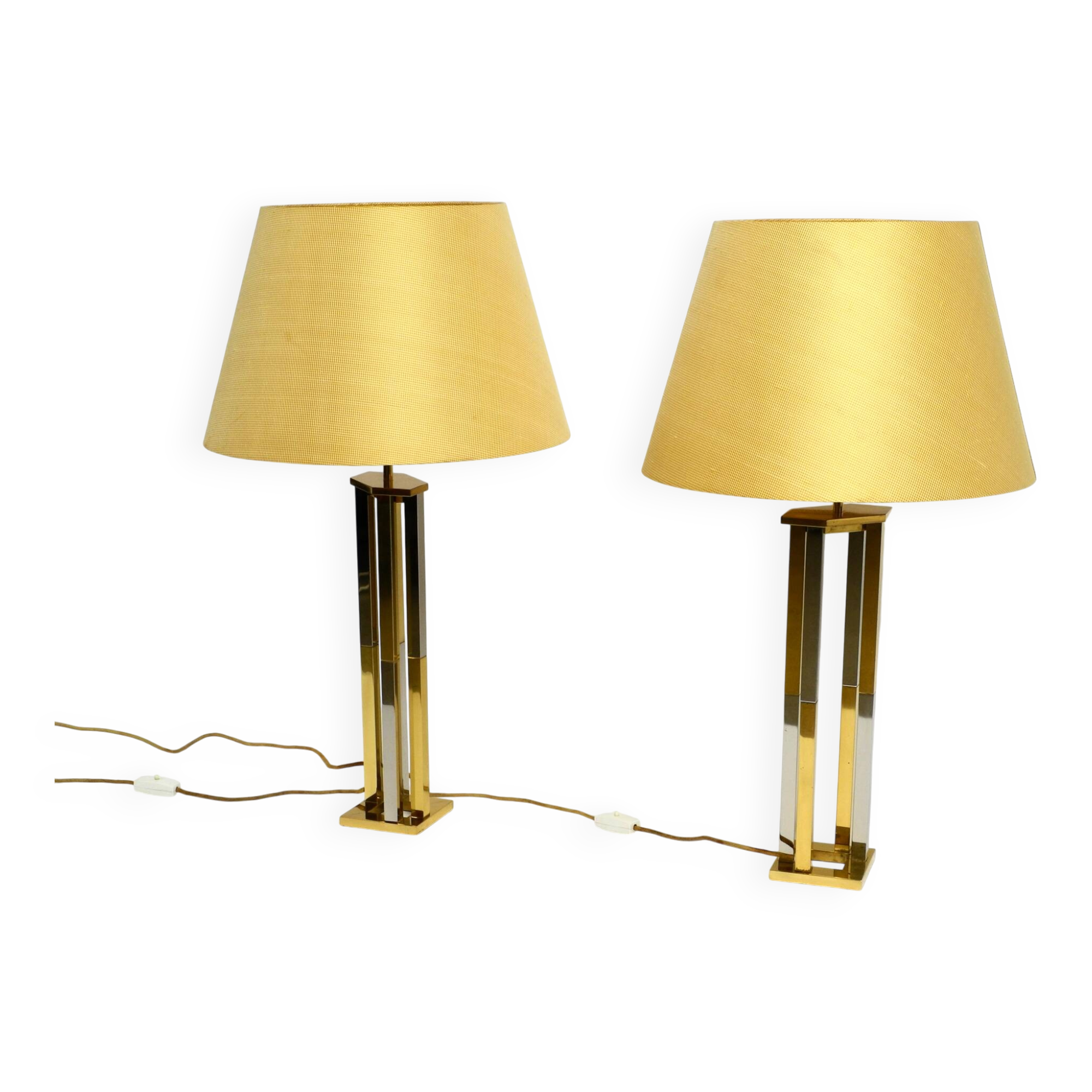 Paire de lampes de table en laiton XXL très rares des années 1970 de Vereinigte Werkstätten