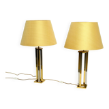 Paire de lampes de table en laiton XXL très rares des années 1970 de Vereinigte Werkstätten