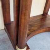 Pair of empire consoles in mahogany and 19th century marble