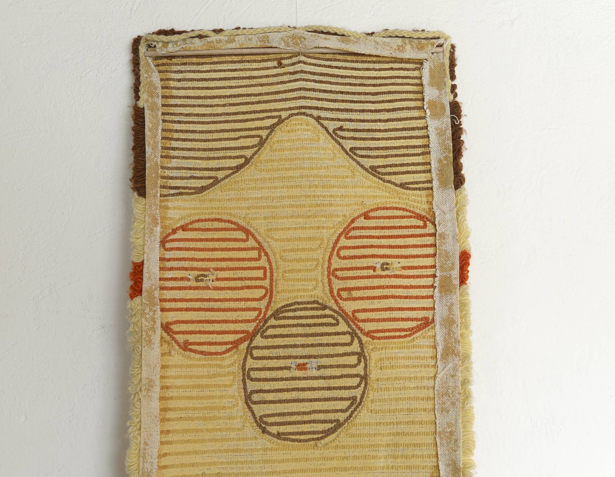 Grande tapisserie murale vintage faite à la main, décoration bohème pour la maison, Yougoslavie, années 70