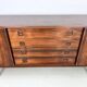 Danish rosewood vintage sideboard with sliding teak doors from the 1960s