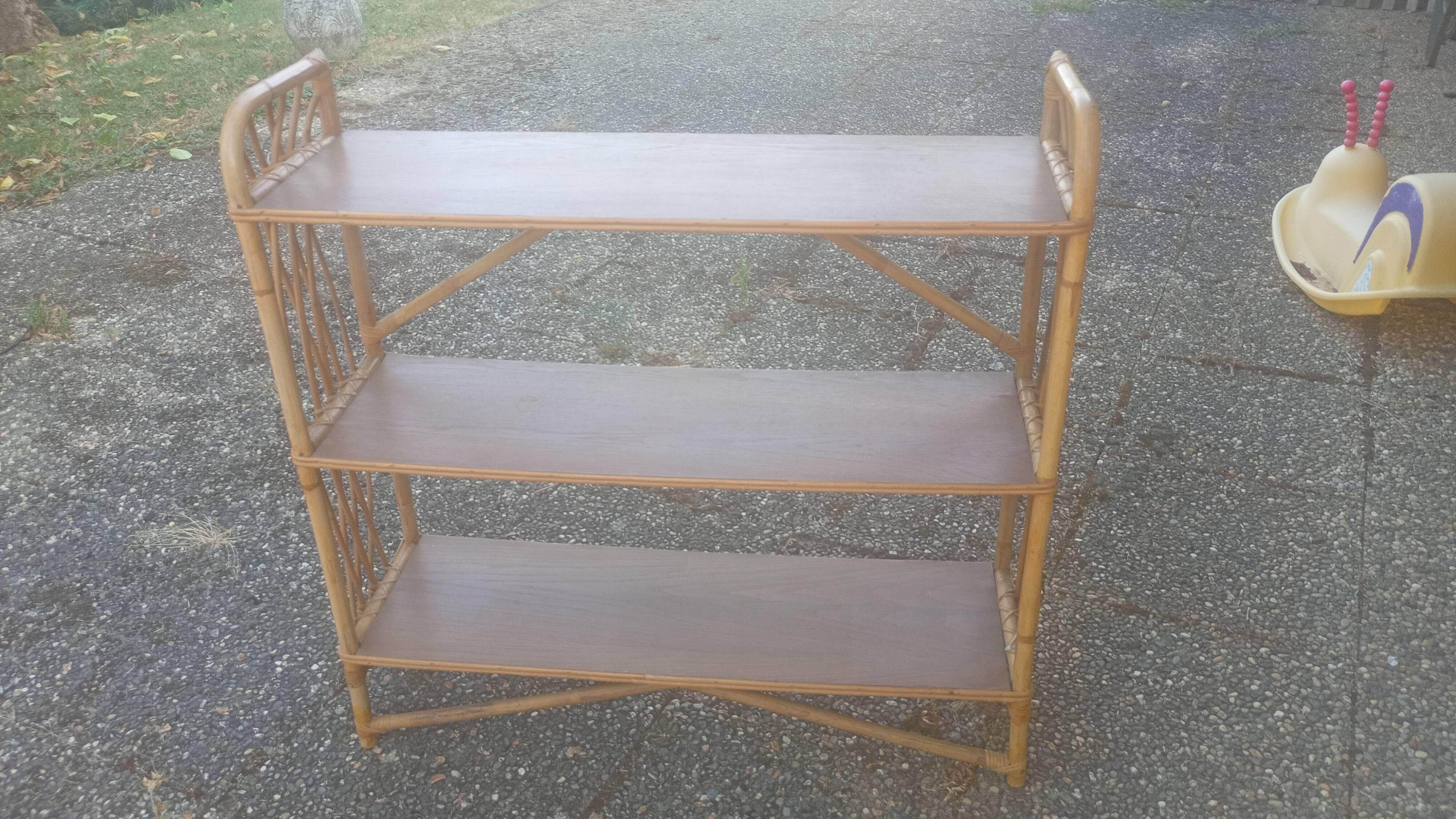 Rattan shelf