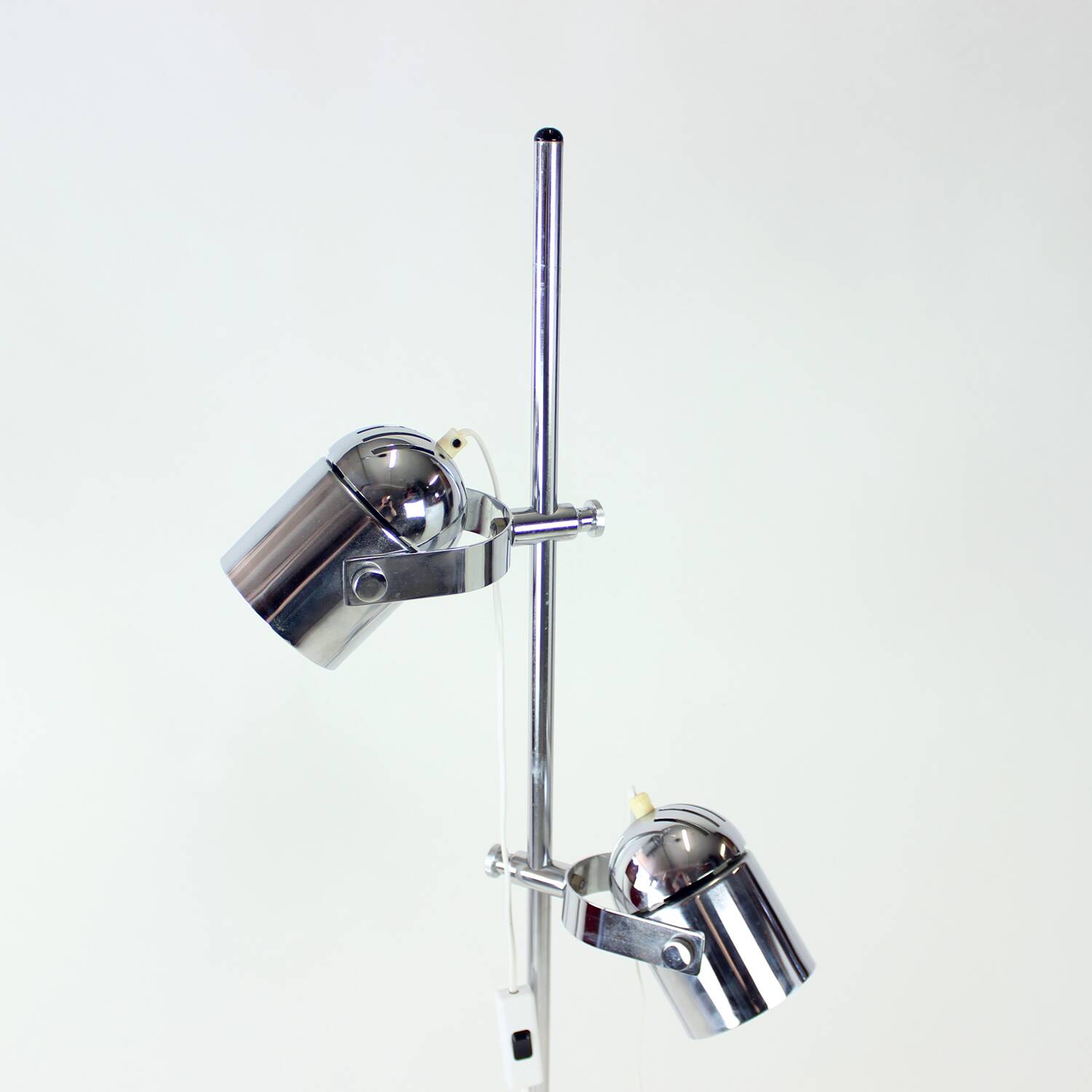 Vintage Combi Lux Chrome Double Spotlight Floor Lamp, Czechoslovakia, 1970s