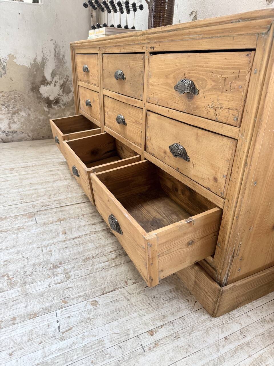 Pine craft cabinet with drawers