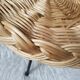 Children's rattan basket armchair, metal compass legs (n2)