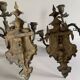 Antique patinated bronze wall sconce – 4 light arms, 19th century