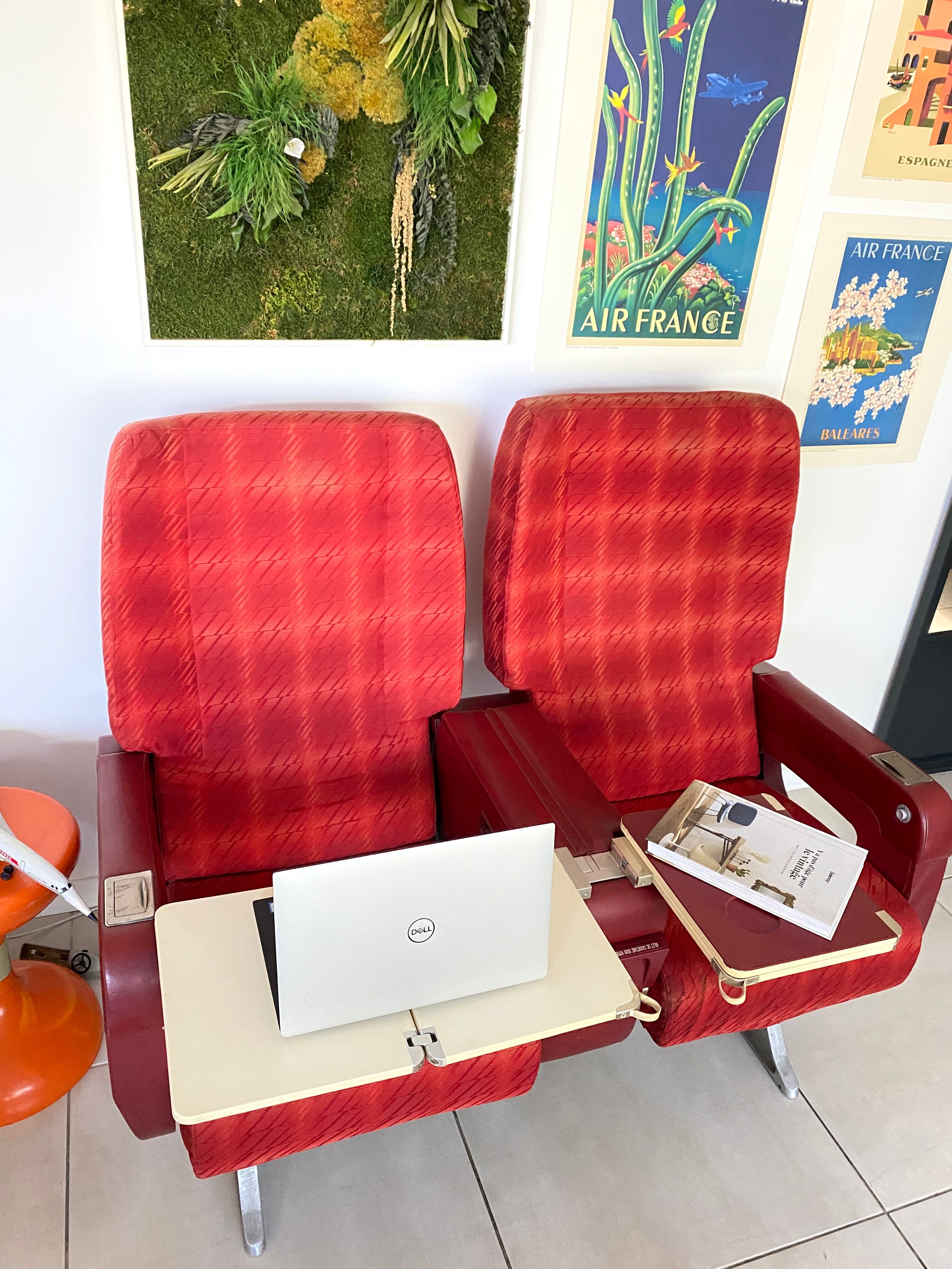 Vintage Air France aircraft chairs