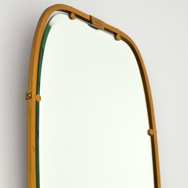 Superbe miroir forme libre en laiton massif année 50 / 60 vintage