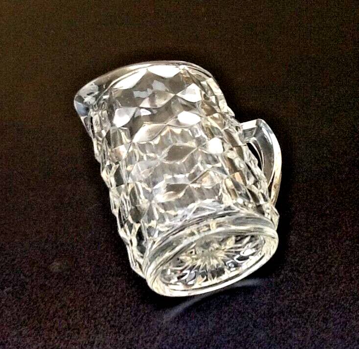Pot / Milk pitcher Clear glass molded with diamond tip