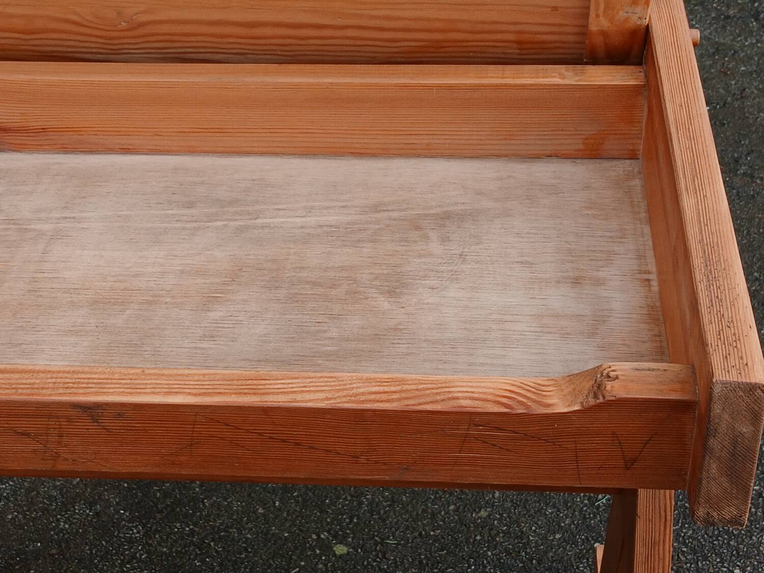 Solid pine desk, 1960s