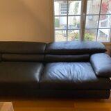 black leather sofa