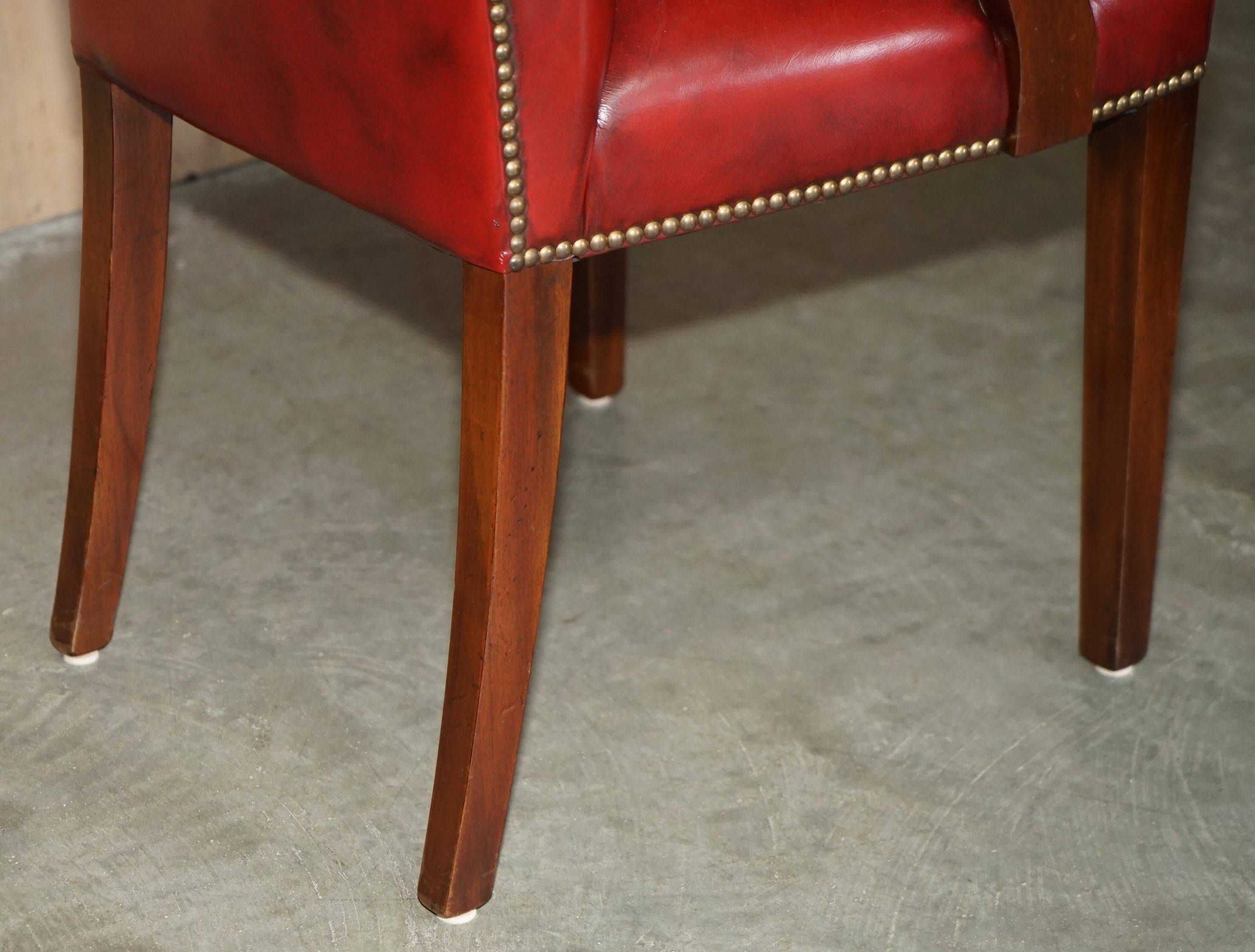 Vintage Gainsborough Chesterfield leather armchairs