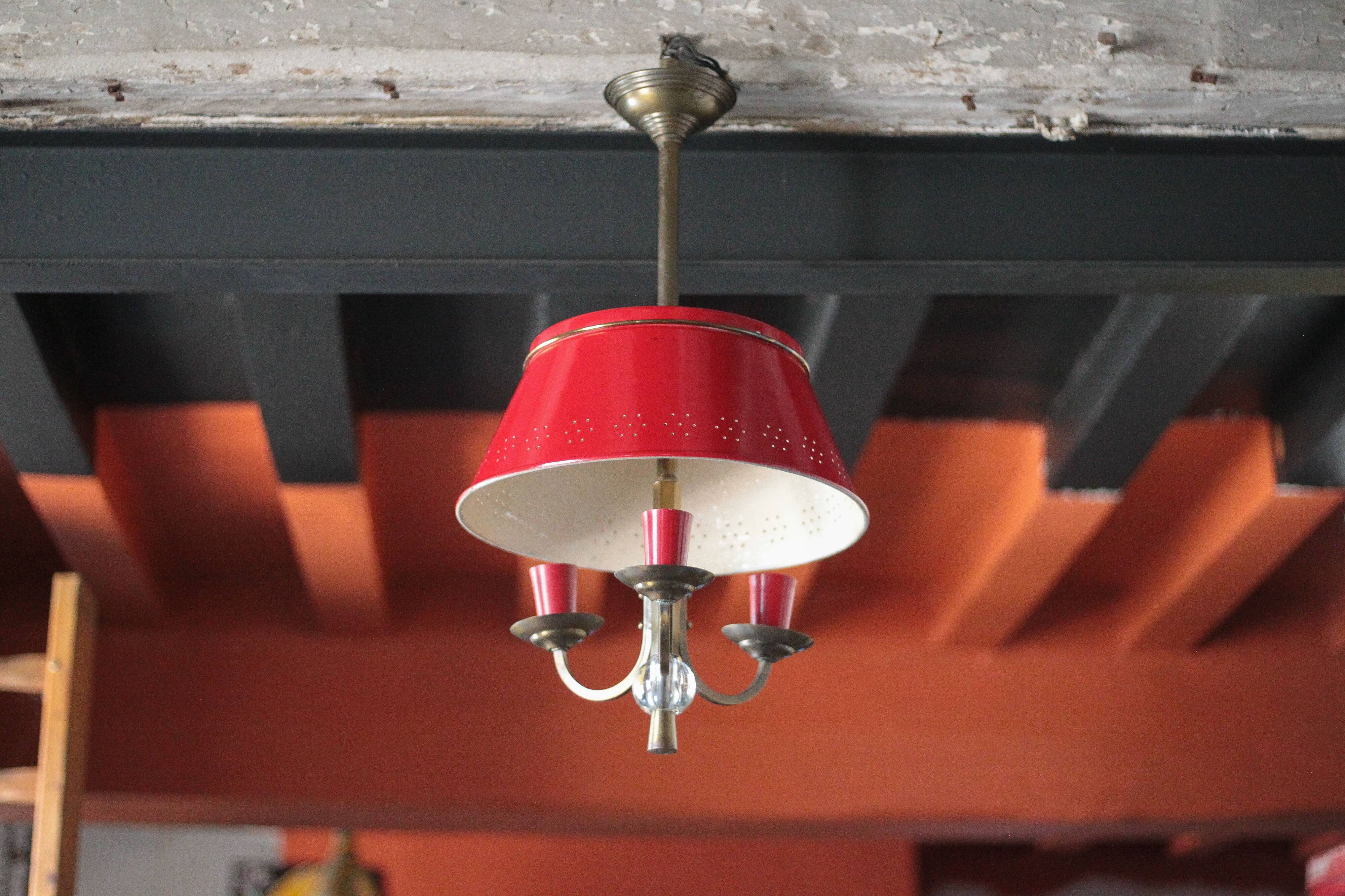 Suspension hot water bottle 3 lights, ceiling lamp, chandelier, vintage ceiling light