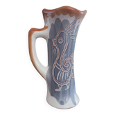 Pitcher signed Margot Plançon Le Mont-Dore Double-sided decoration from the 50s