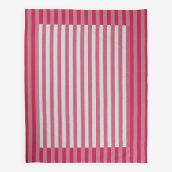 Pink striped tablecloth: 200cm x 160cm