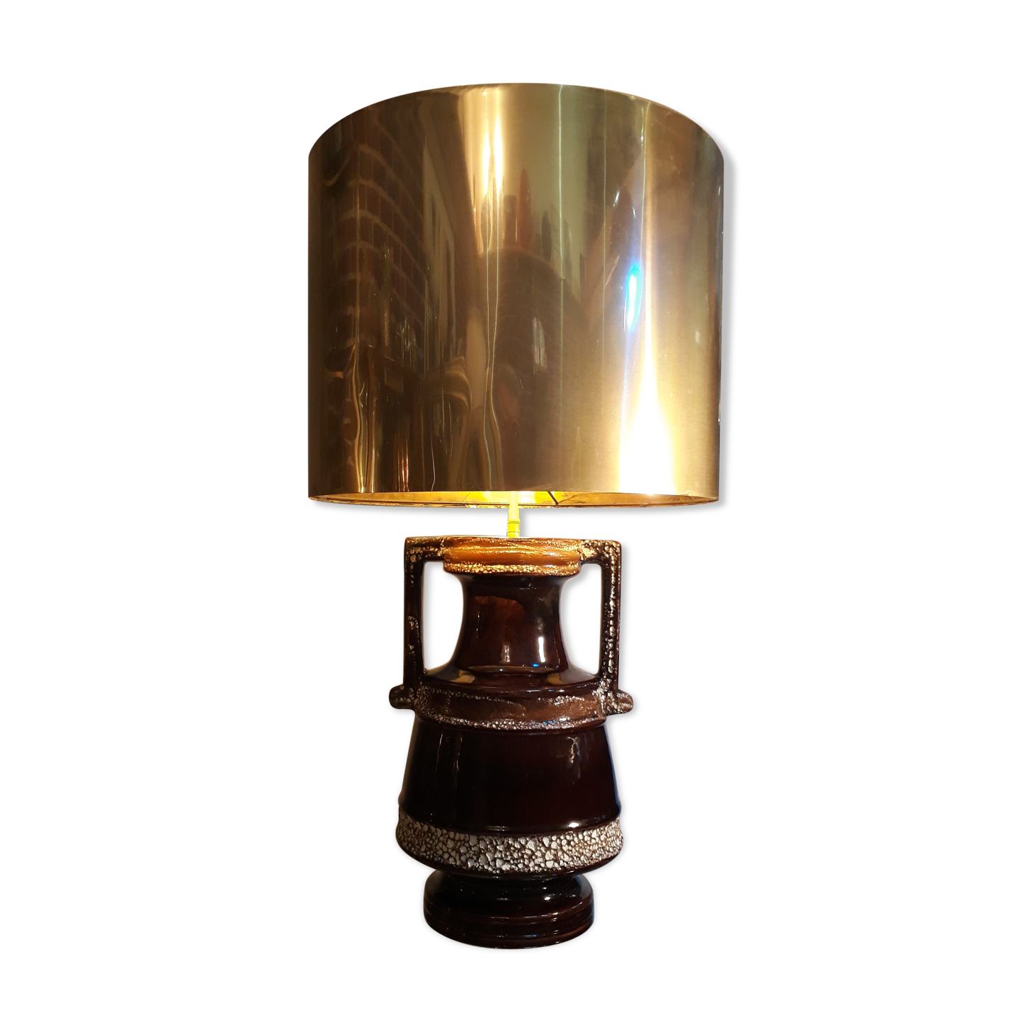 1970s amphora lamp lamp with brass lampshade