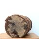 African mortar in carved wood, cast iron pestle, 70s