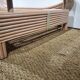 Pink rattan bed and bedside table set