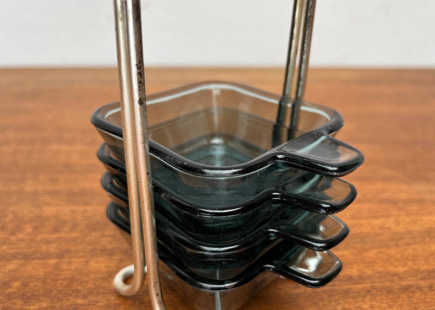 Stackable German ashtrays from the mid-century by Wilhelm Wagenfeld for WMF, 1960s, set of 5.