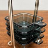 Stackable German ashtrays from the mid-century by Wilhelm Wagenfeld for WMF, 1960s, set of 5.