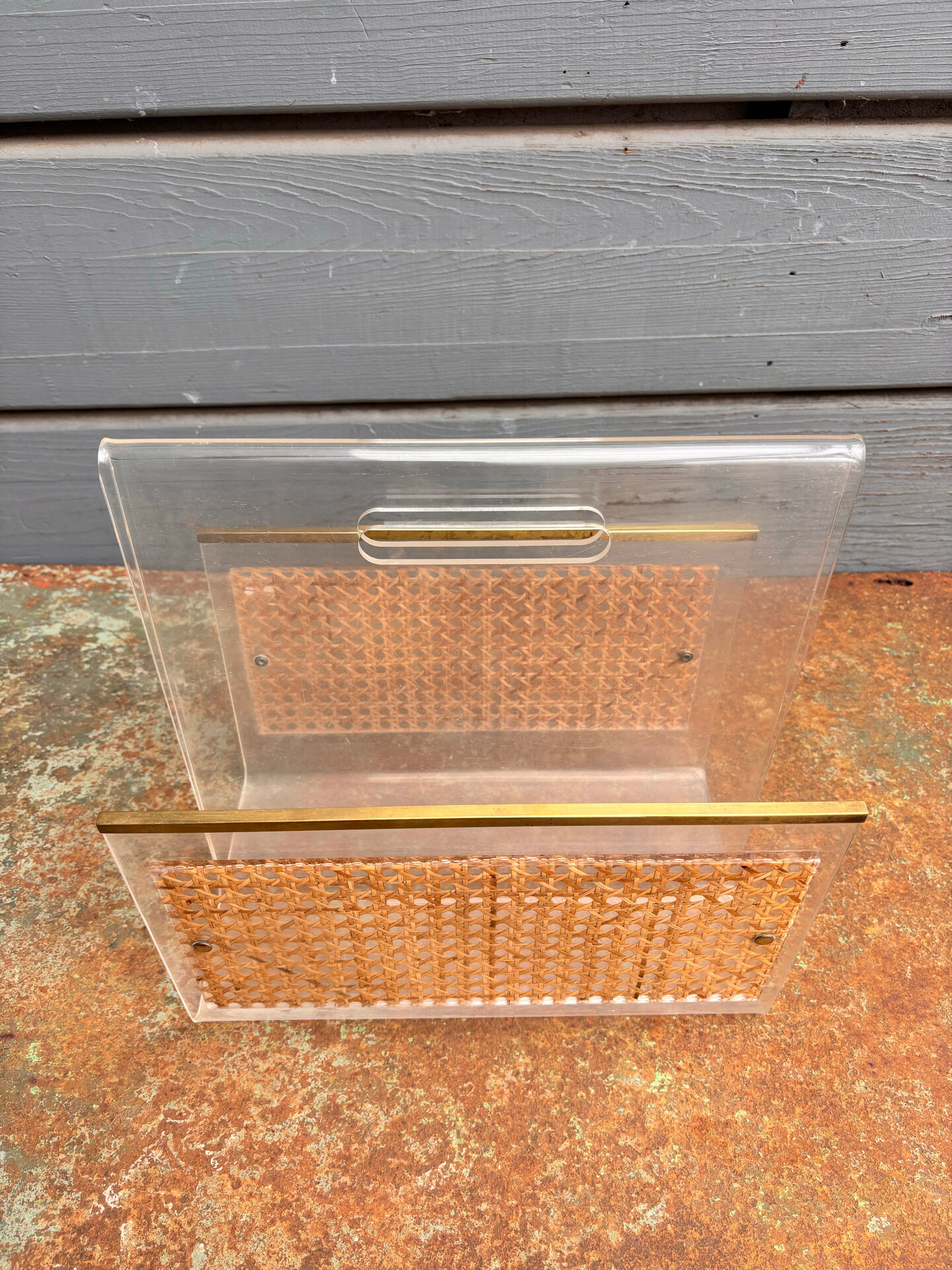 Vintage 70s magazine rack in plexiglass. Home Dior
