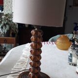 Antique carved wooden lamp