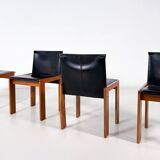 Mid-Century Modern Set of 4 Chairs in the Style of Scarpa, 1970s