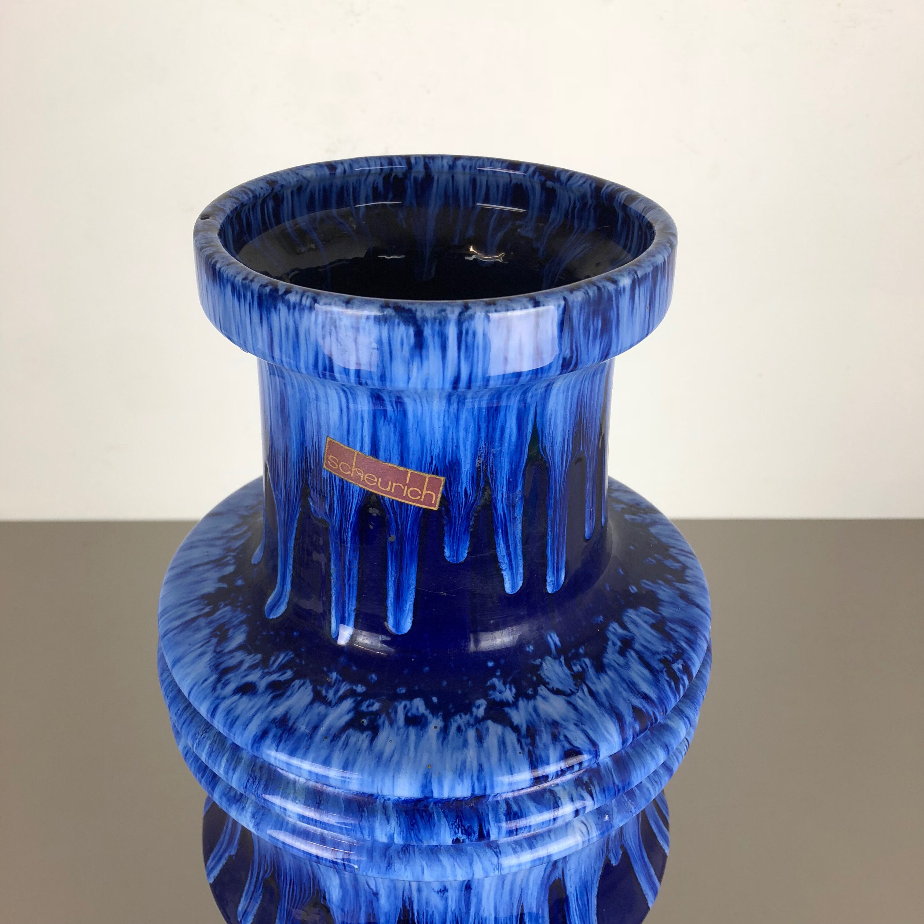 Large Pottery super Fat Lava Multi-Color 266-53 Vase Scheurich WGP, 1970s