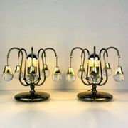 Vintage glass ball table lamps, Italy, 1960s, set of 2