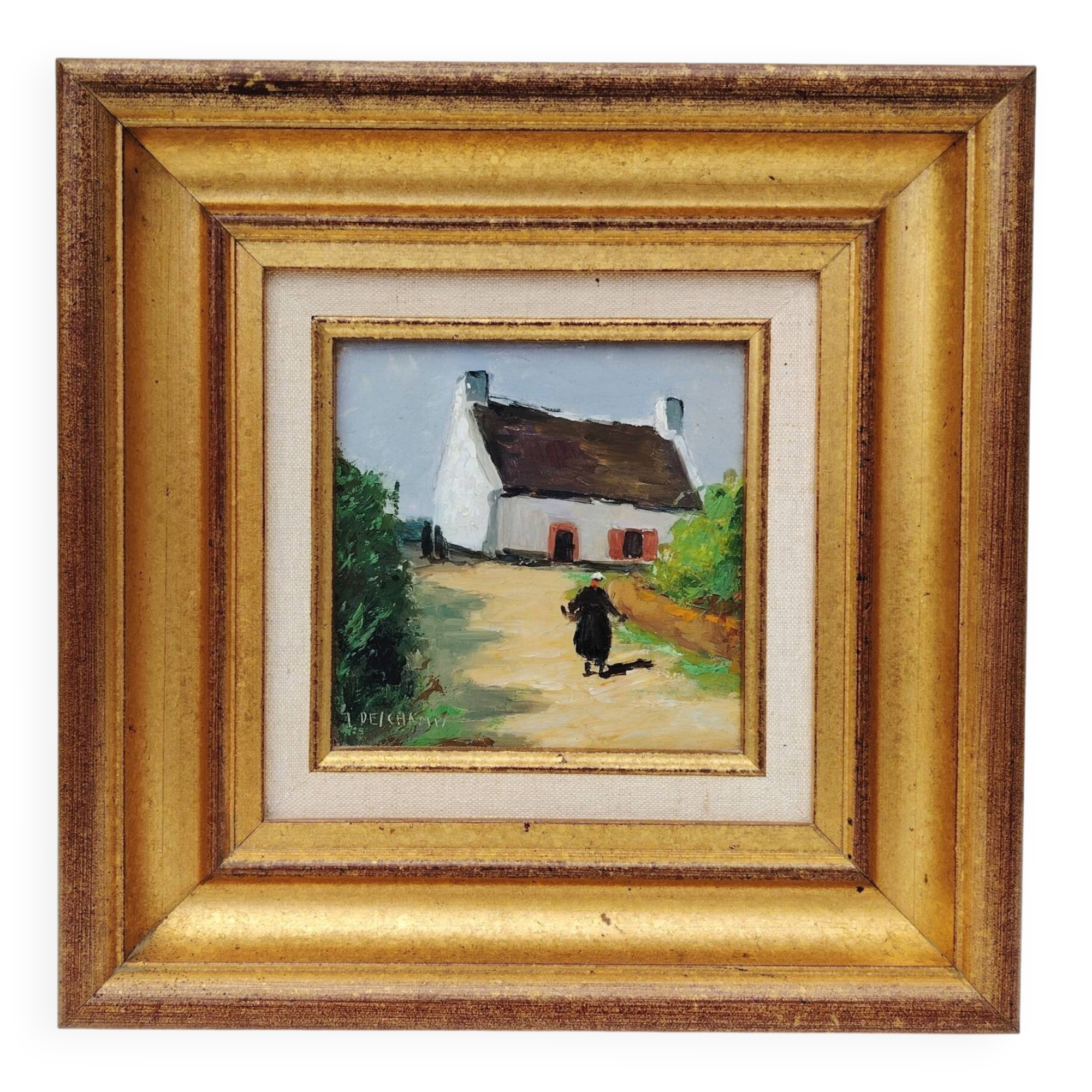 Oil on panel, Breton house, decoration